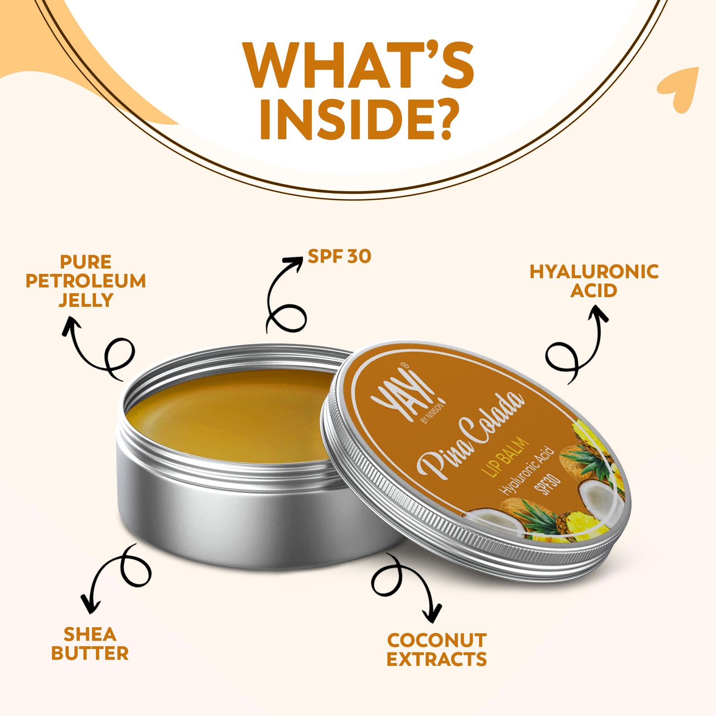YAY Pina Colada Lip Balm – Tropical Hydration for Soft Lips