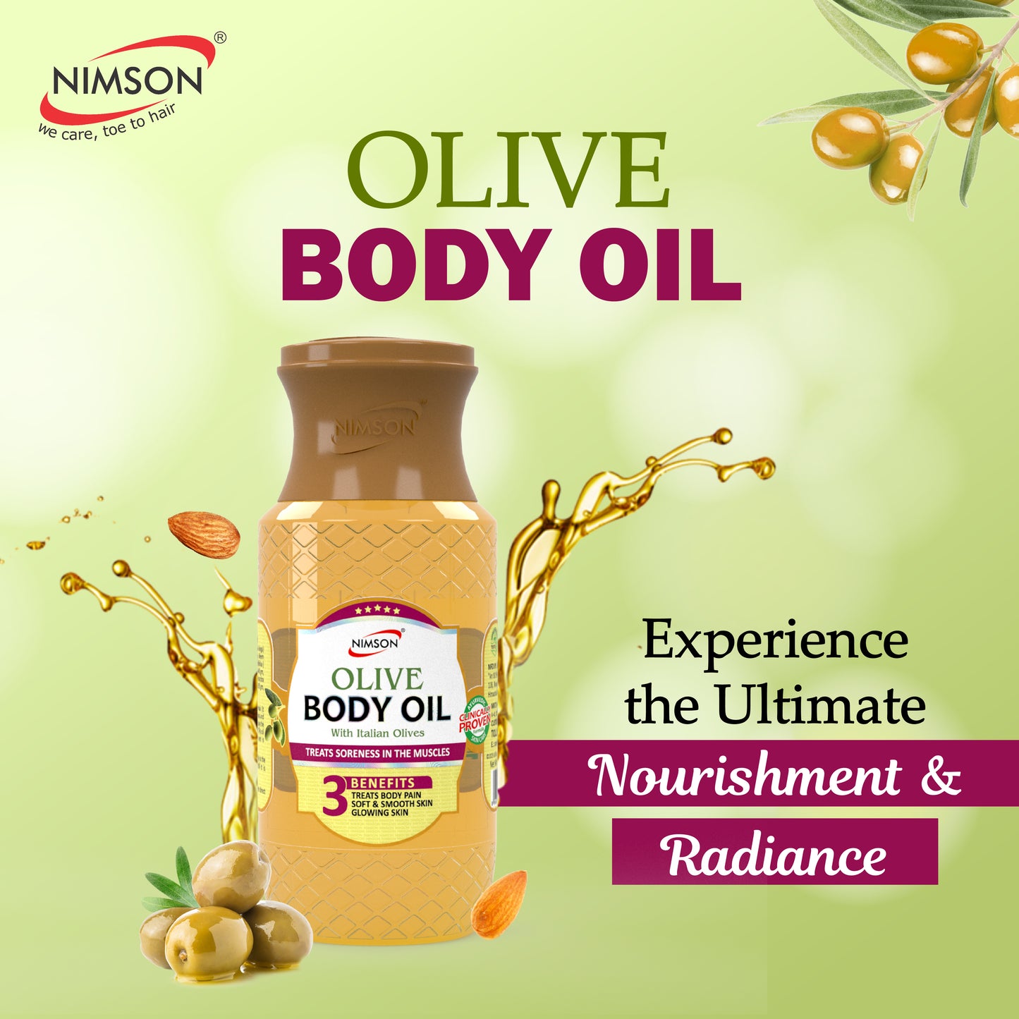 Body Olive Oil for Relieving Body Pain and Muscle Soreness
