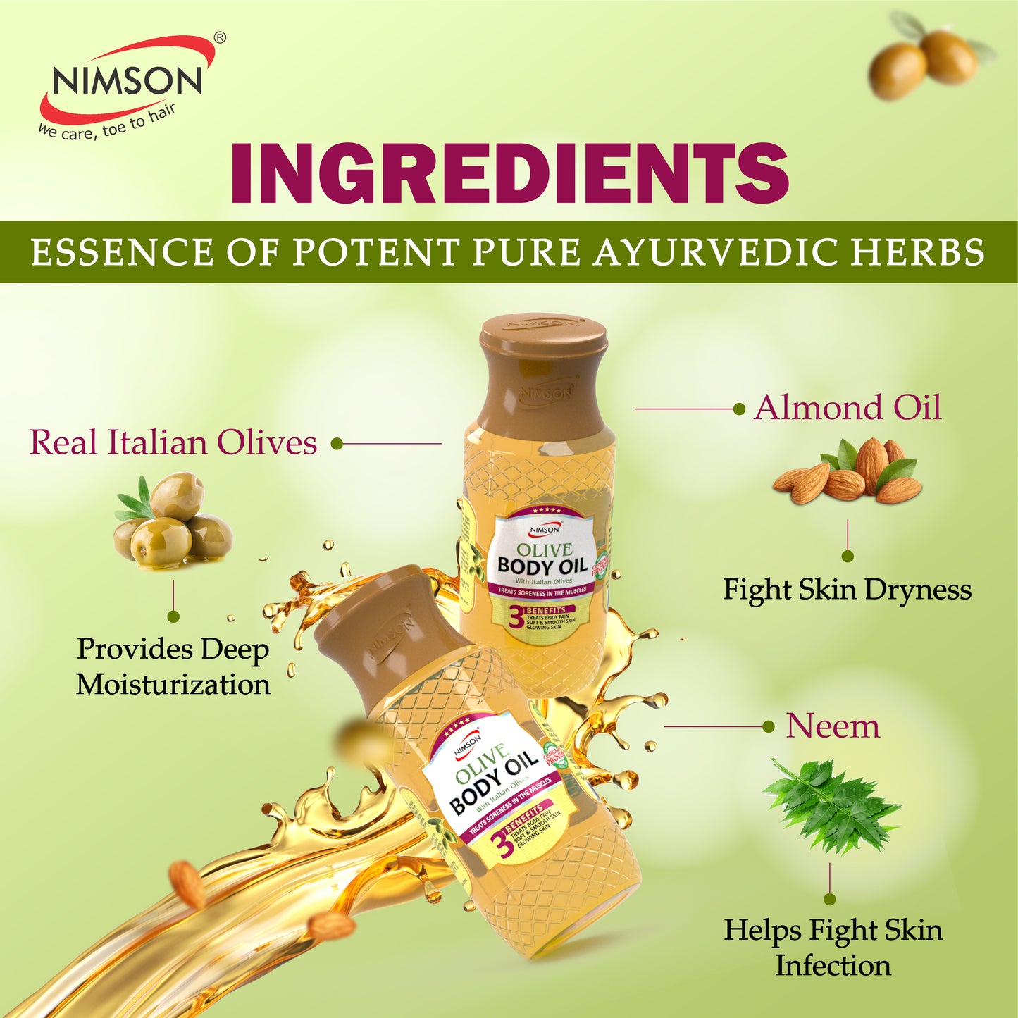 Body Olive Oil for Relieving Body Pain and Muscle Soreness