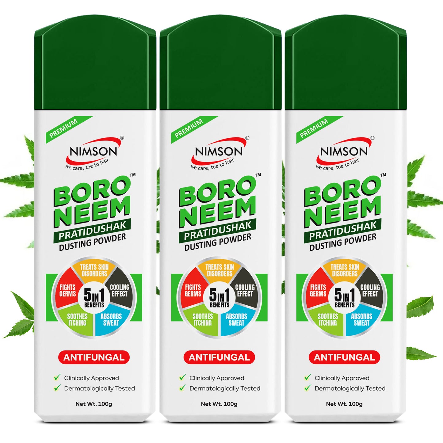 Boro Neem Premium Anti Fungal Dusting Powder - Pack of 3