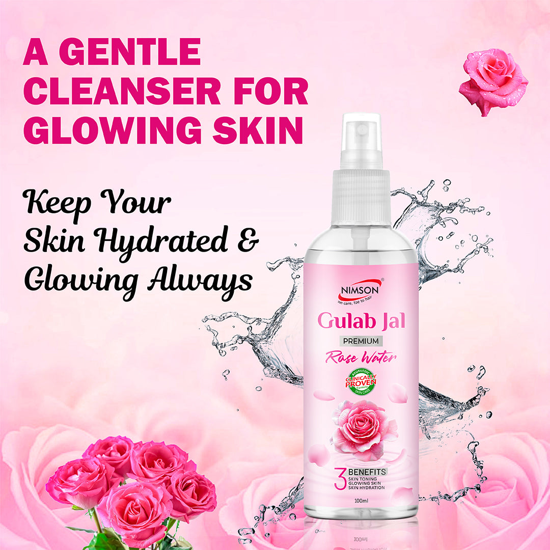 Rose Water - Glowing Skin & Deep Hydration - Pack of 6