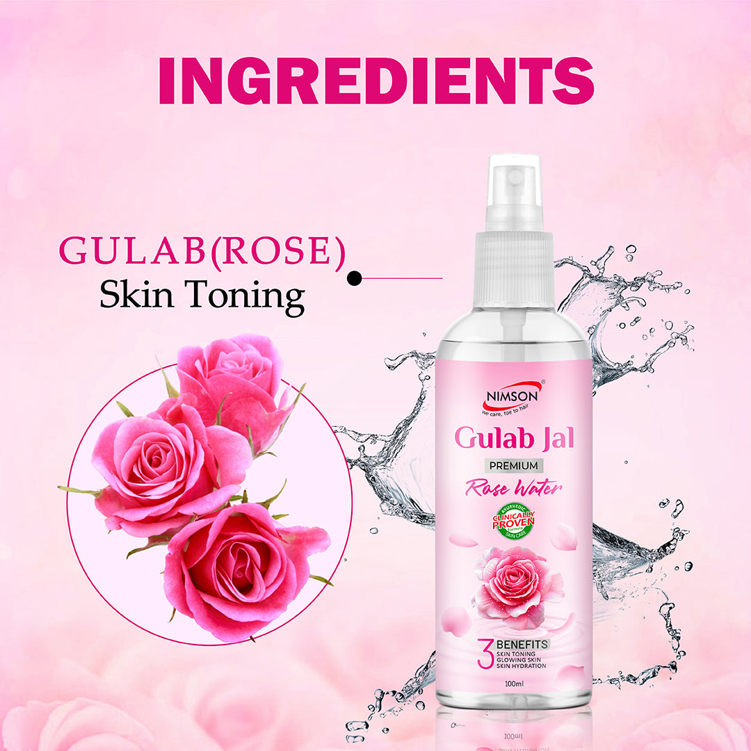 Rose Water - Glowing Skin & Deep Hydration - Pack of 6