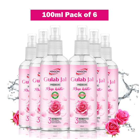 Rose Water - Glowing Skin & Deep Hydration - Pack of 6