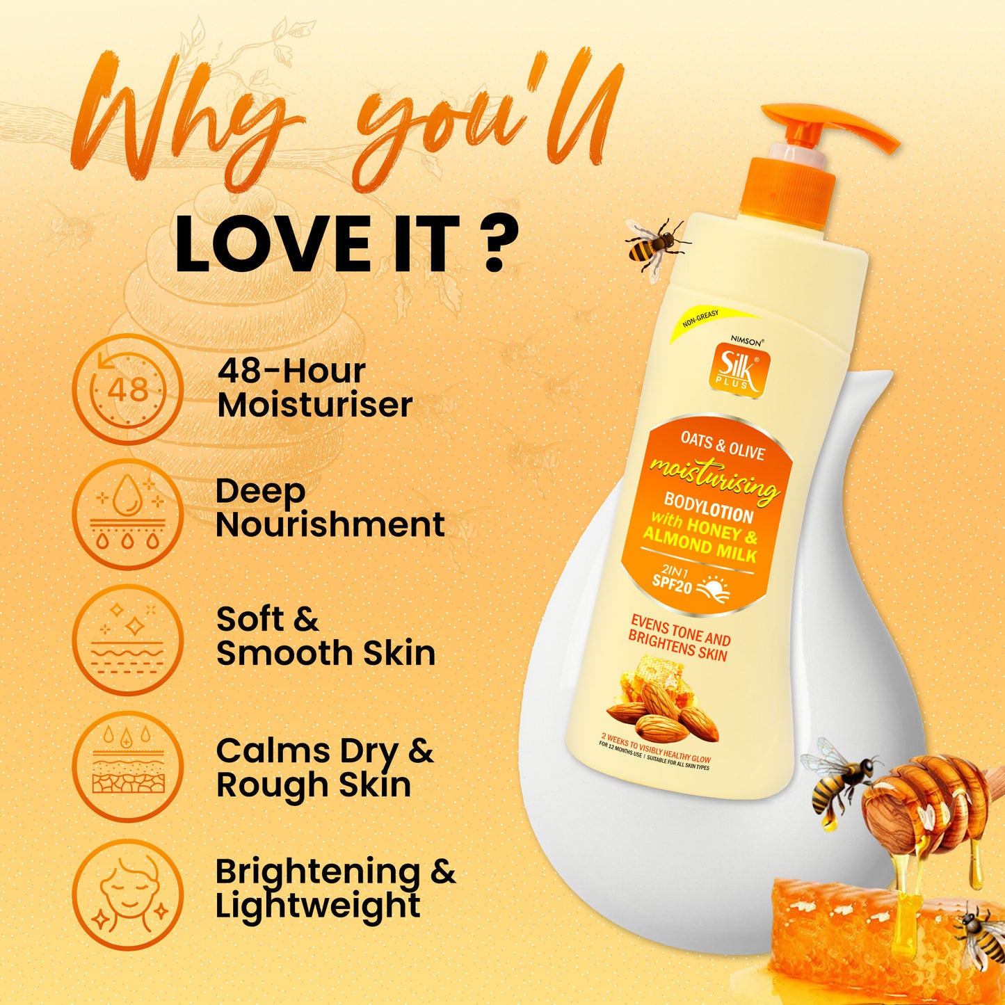 Oats & Olive Moisturizing Body Lotion 48 Hrs Moisturiser