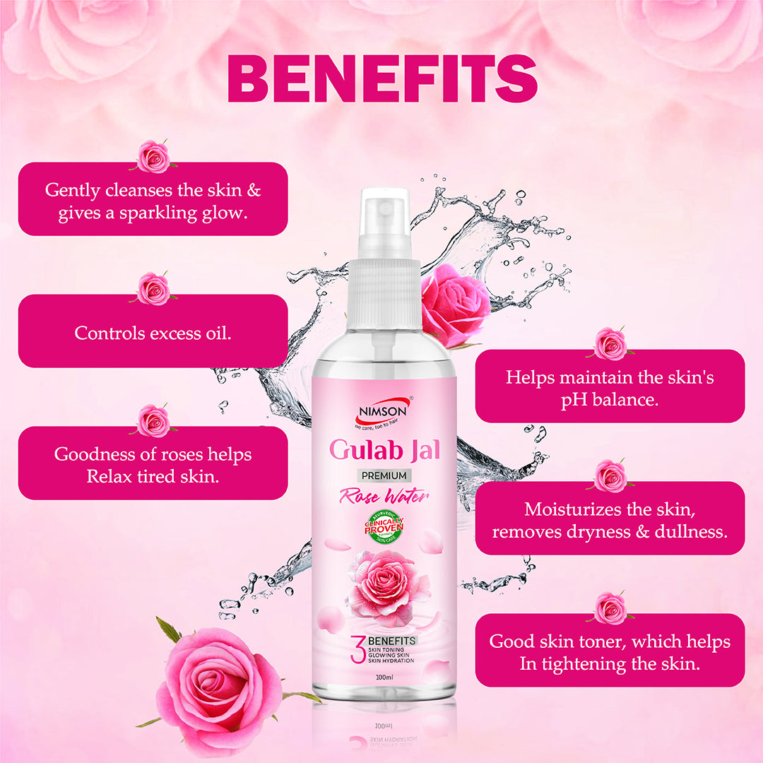 Rose Water - Glowing Skin & Deep Hydration - Pack of 6