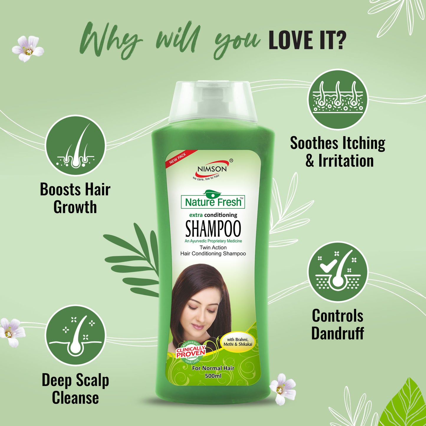 Nature Fresh Shampoo: Revitalizing Care for Soft, Refreshing Hair - Pack of 2