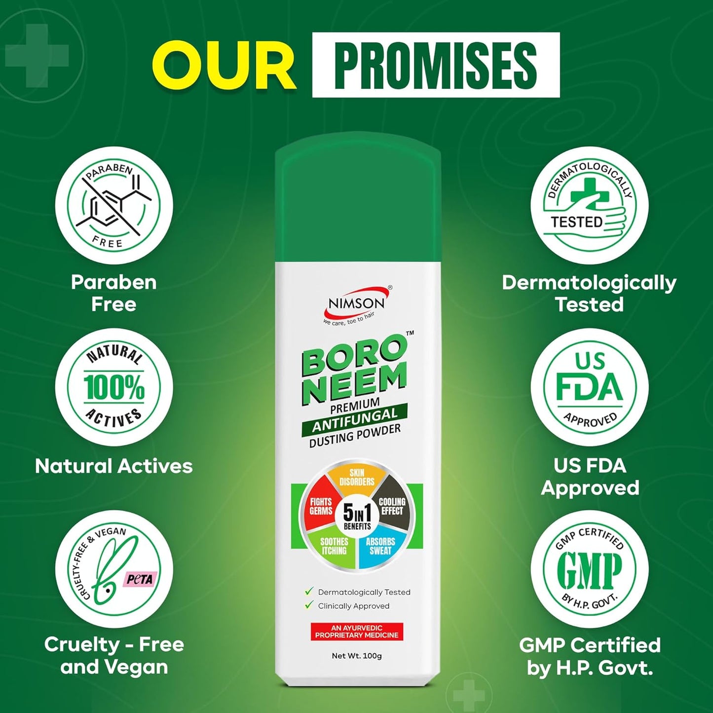 Boro Neem Premium Anti Fungal Dusting Powder - Pack of 3