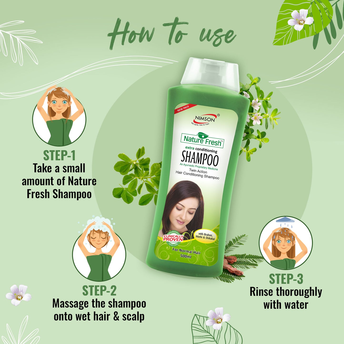 Nature Fresh Shampoo: Revitalizing Care for Soft, Refreshing Hair - Pack of 2