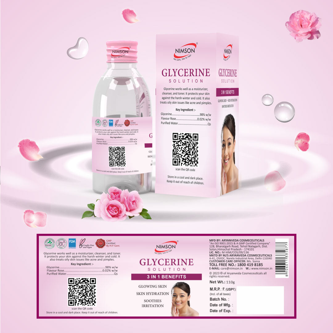 Glycerine Solution for Skin Hydration and Glowing Skin - Pack of 2