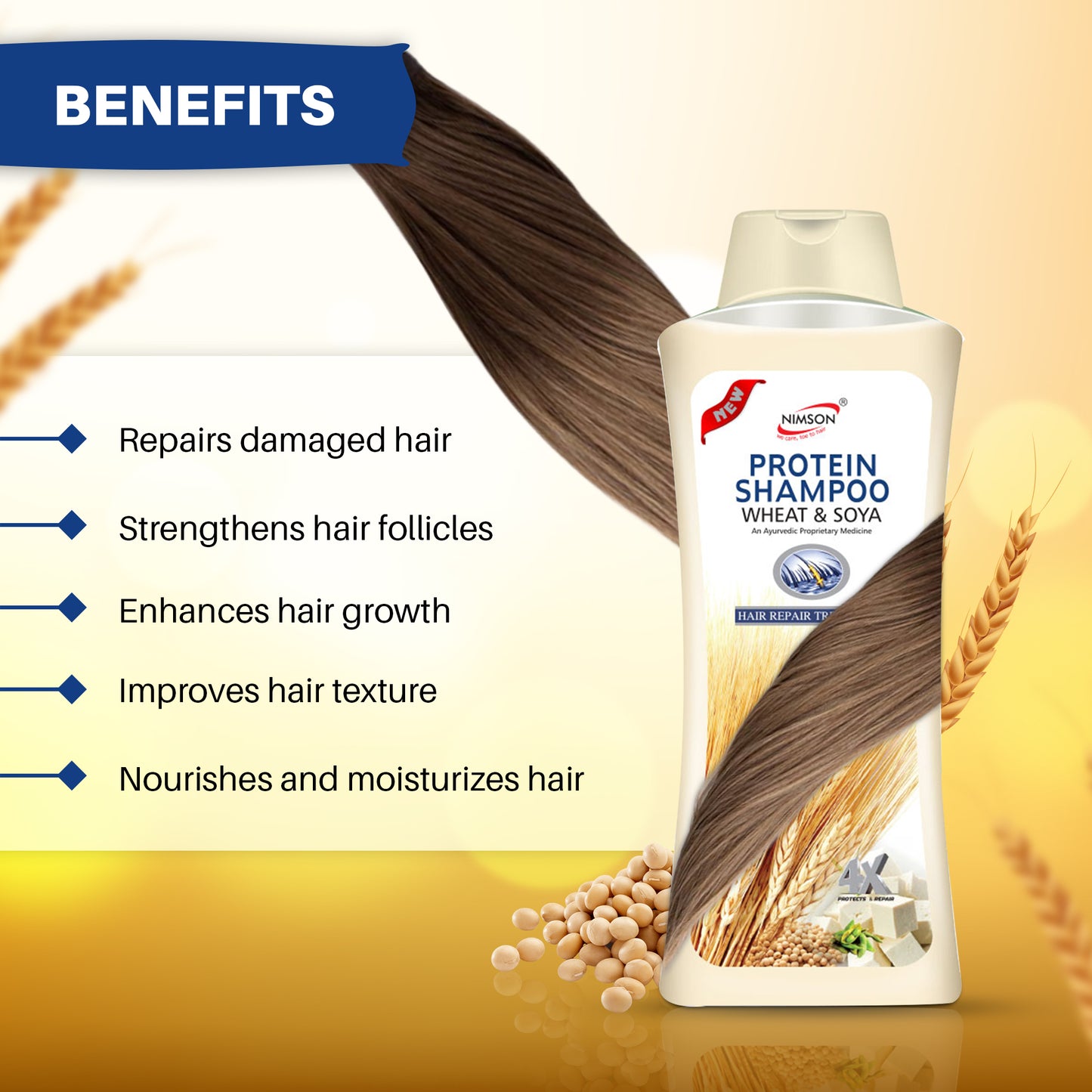 Protein Shampoo: Strengthens & Nourishes for Healthy, Shiny Hair