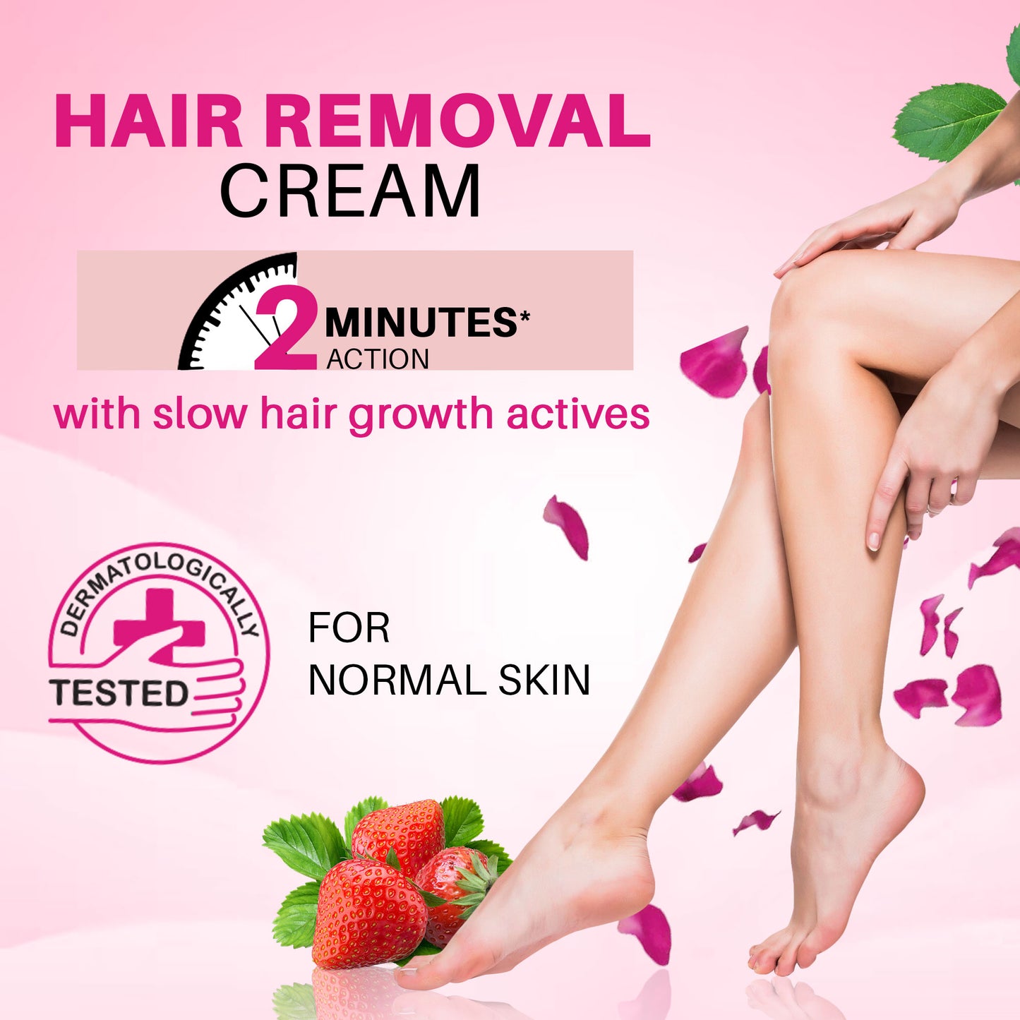 Silk Plus Rose -Strawberry Hair Removal Cream For Normal Skin
