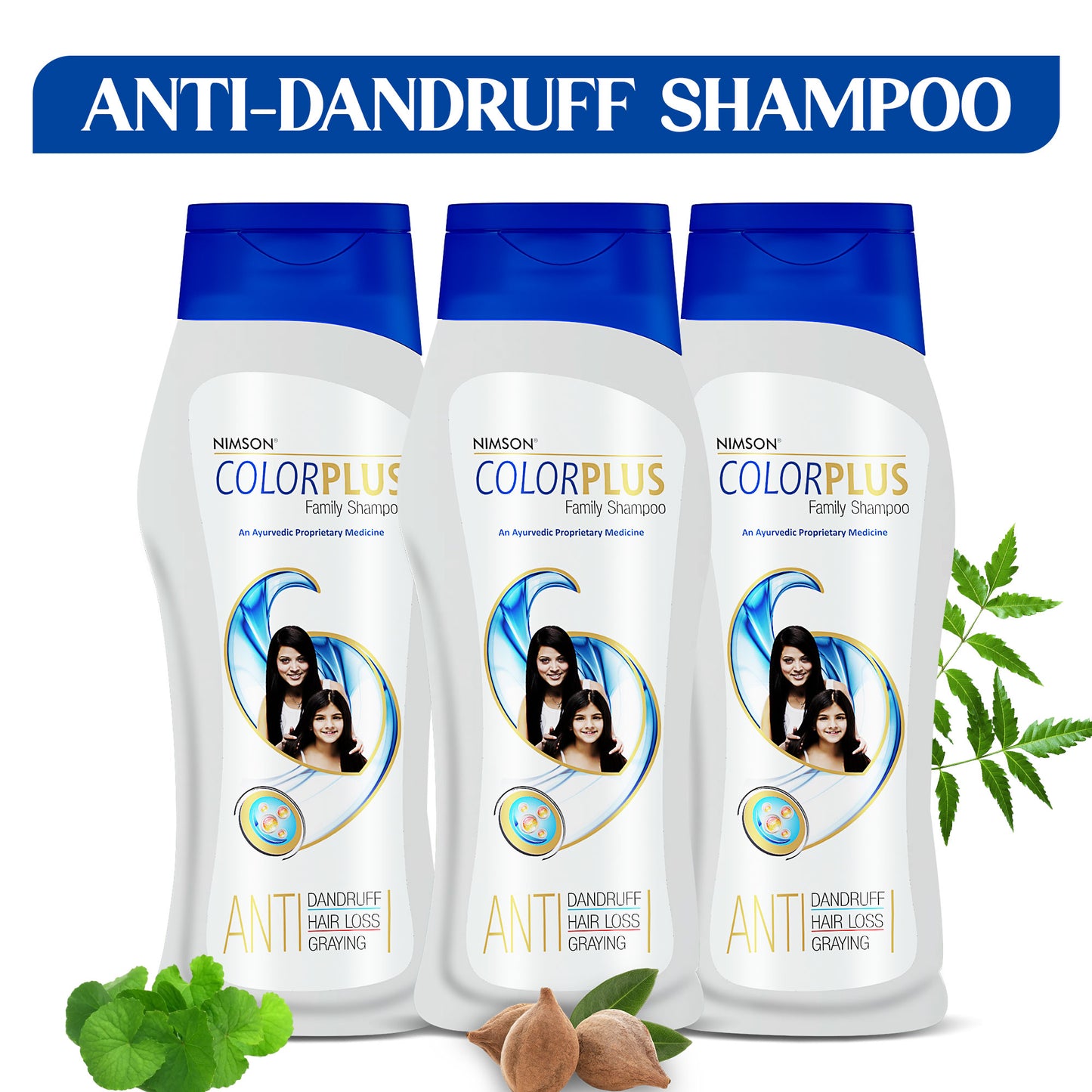 Color Plus Family Shampoo – For Anti -Hairfall & Anti -Dandruff - Pack of 3