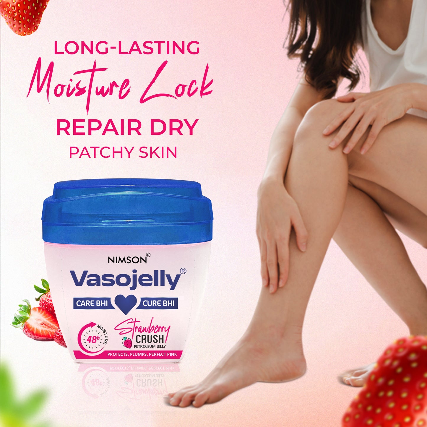 Vasojelly Strawberry Crush Petroleum Jelly 48 hr Moisture