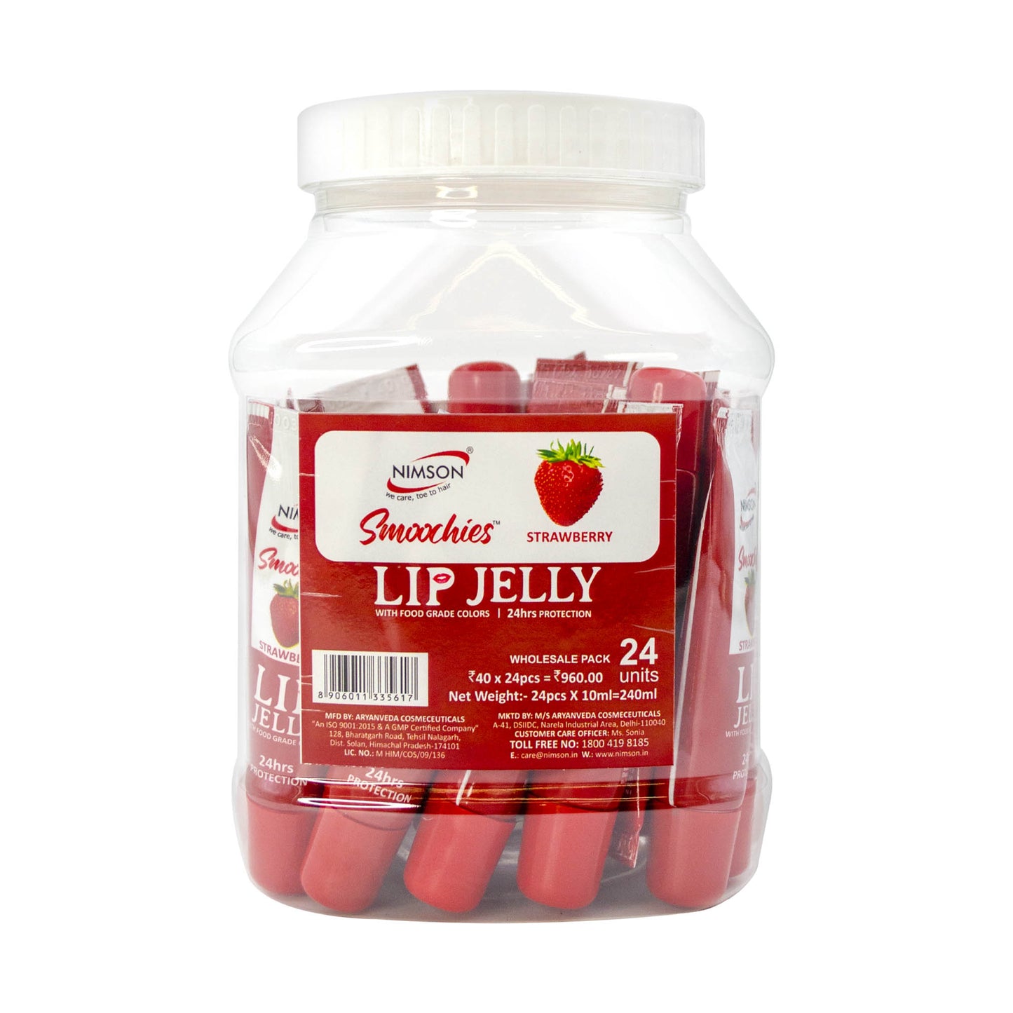 Nimson Smoochies Strawberry Lip Jelly (24 Pcs Jar)