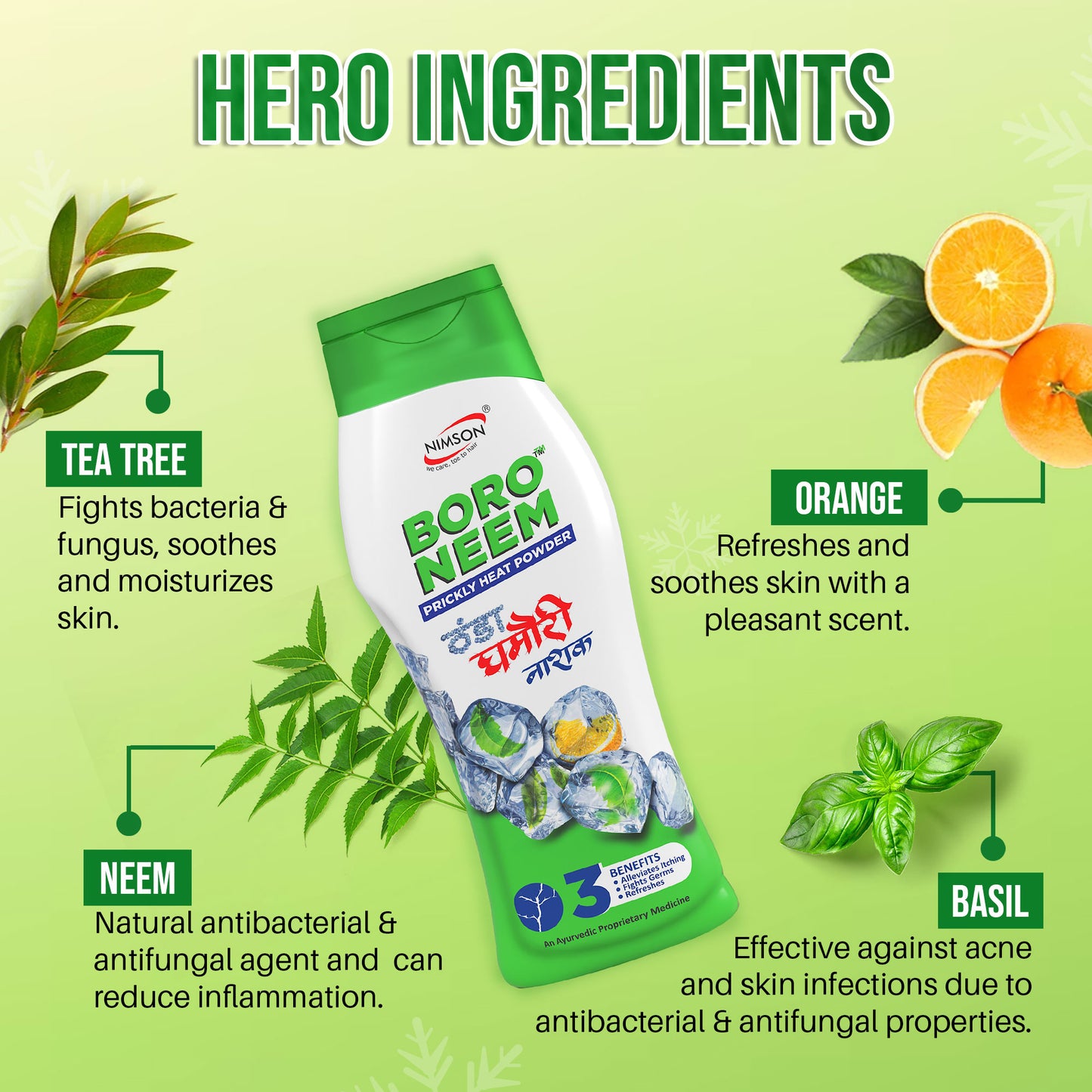 Nimson Boro Neem Talcum Powder for Cooling and Prickly Heat Relief