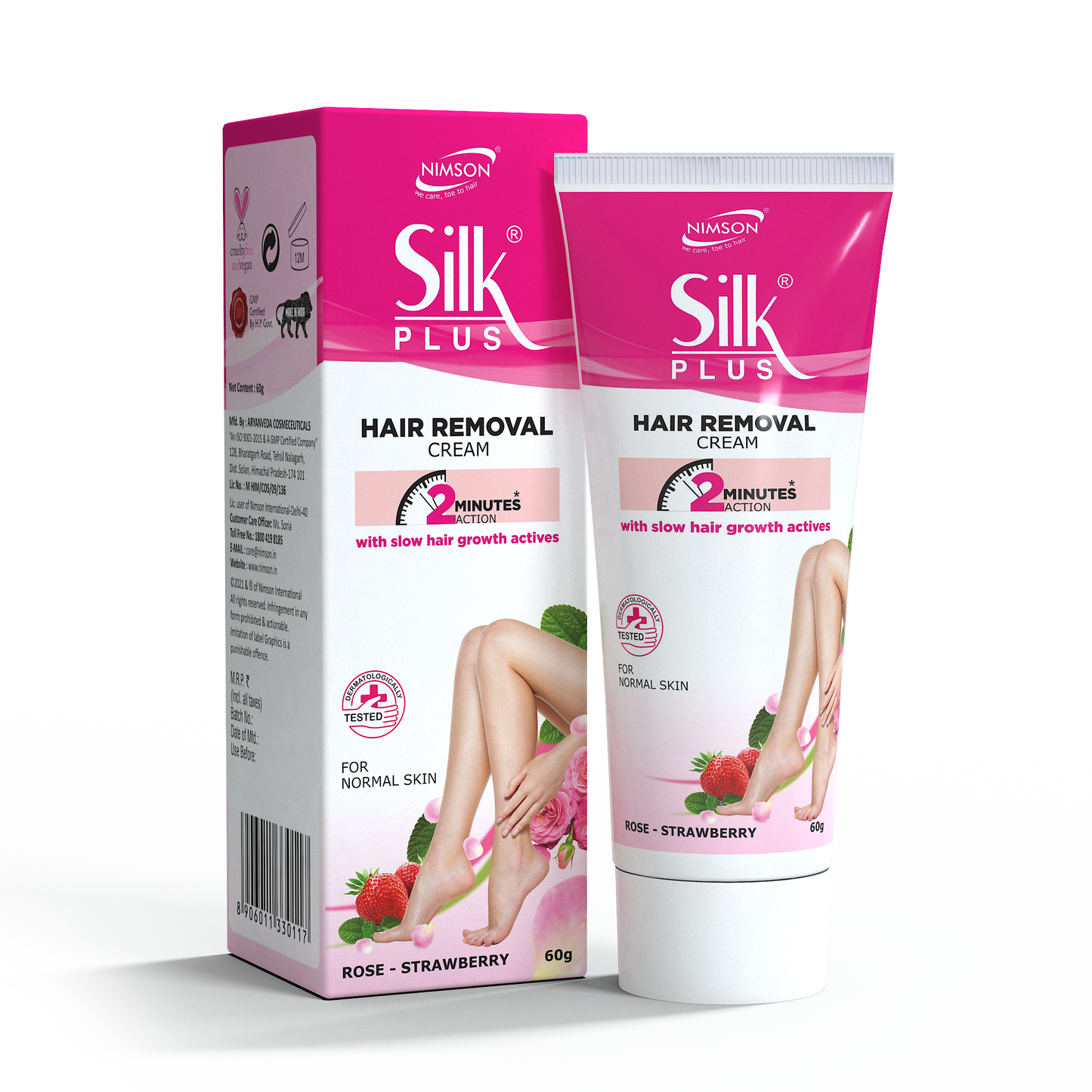 Nimson Silk Plus Rose-Strawberry Hair Removal Cream For Normal Skin